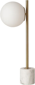 Marble Base Round Table Lamp White Glass Shade