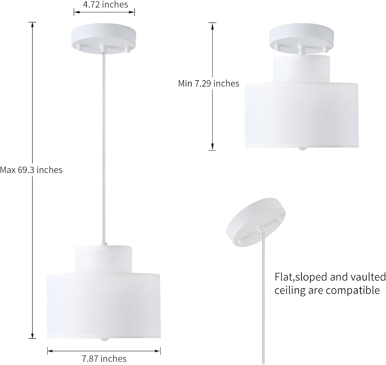 2-Tier Drum Pendant Lights 2 Pack