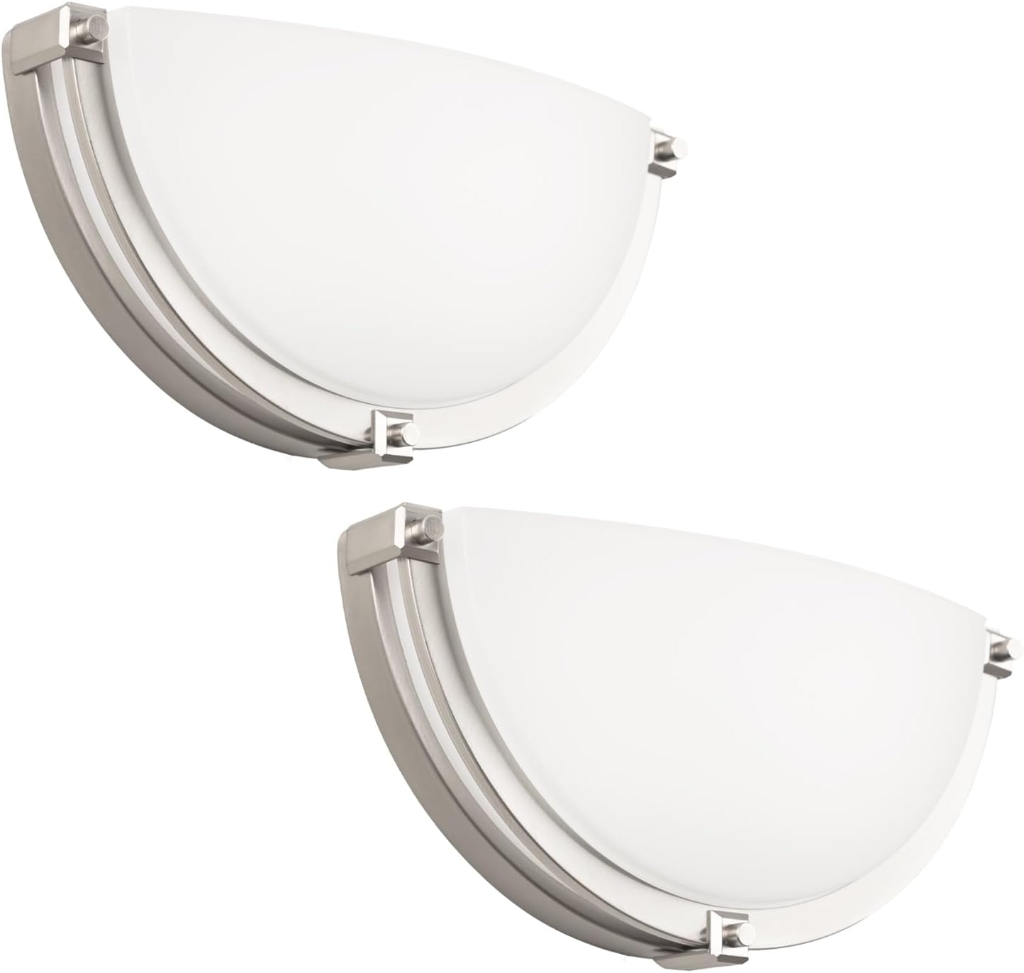 13" Half Moon LED Wall Sconces Brushed Nickel 2 Pack