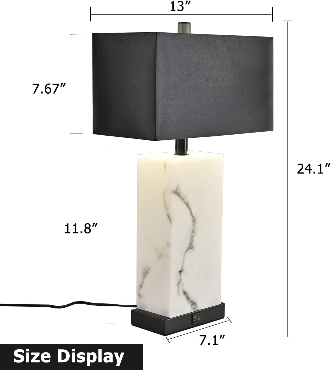 Touch Table Lamps Set of Two Black 24"