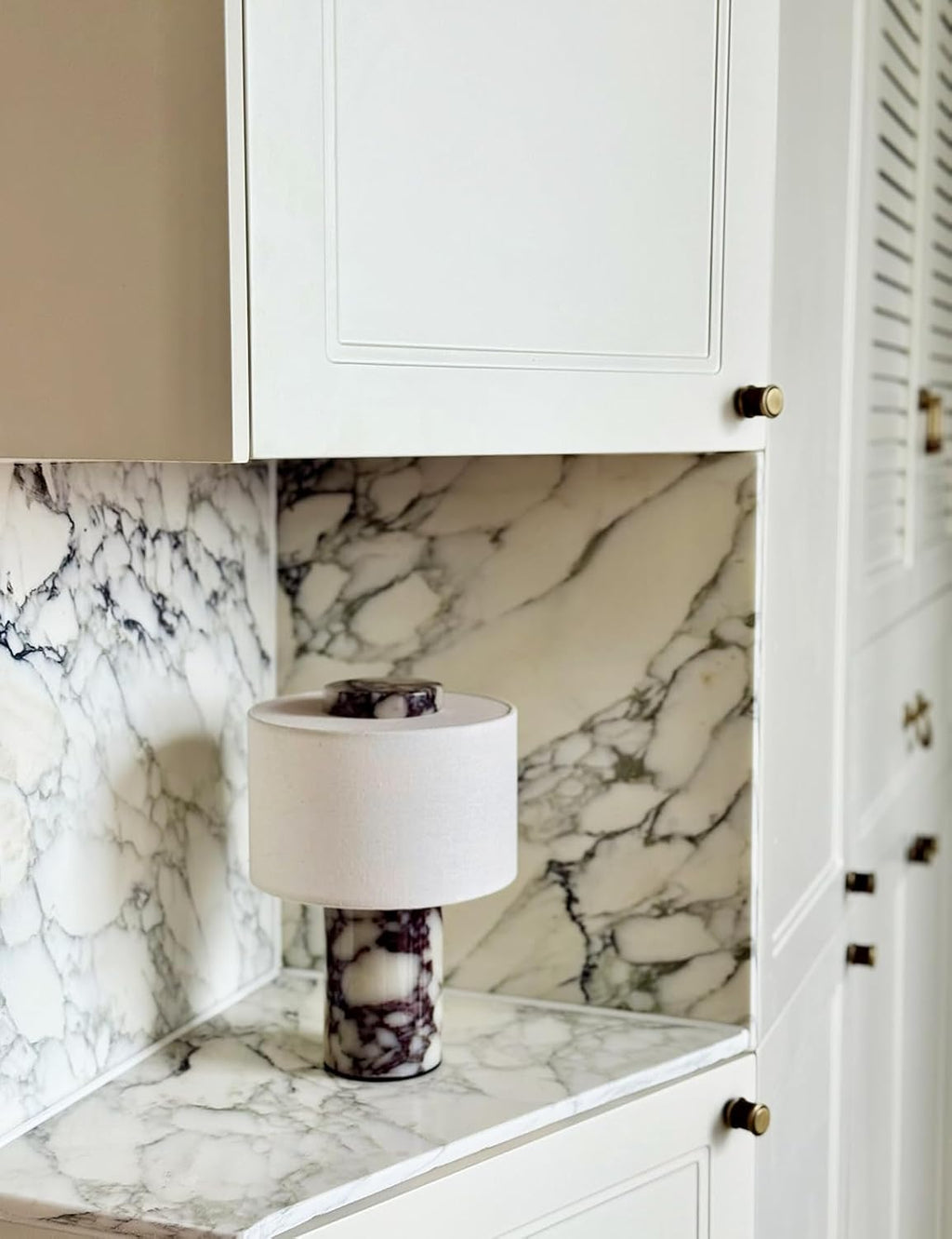 Calacatta Viola Cordless Marble Touch Lamp