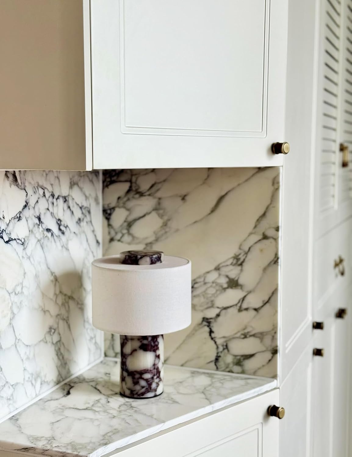 Calacatta Viola Cordless Marble Touch Lamp