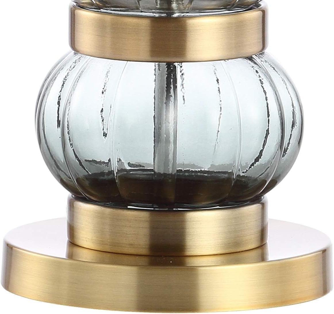 Smoked Gray Brass Glass Table Lamp