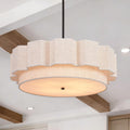 4-Light 2-Tier Linen Drum Chandelier