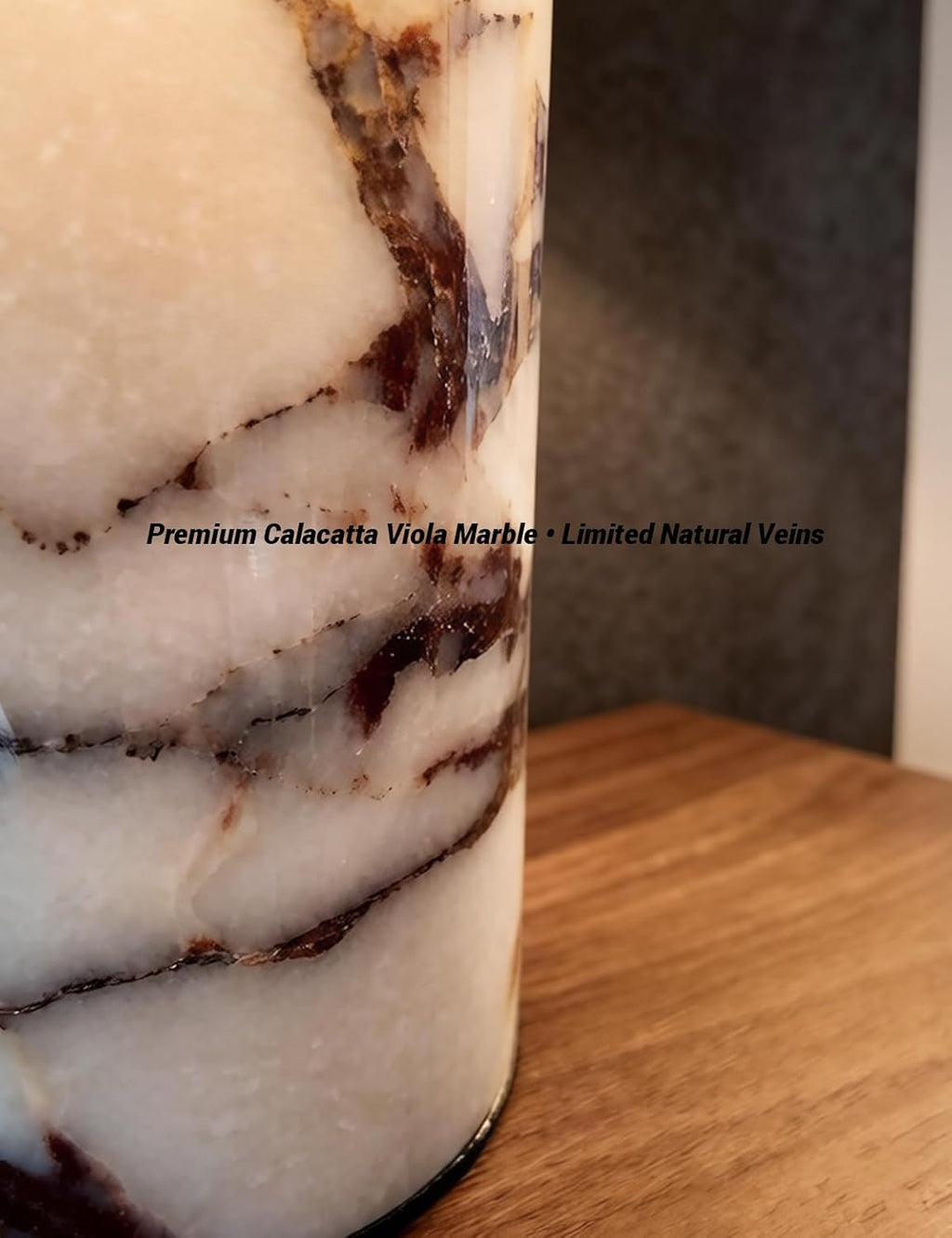 Calacatta Viola Cordless Marble Touch Lamp