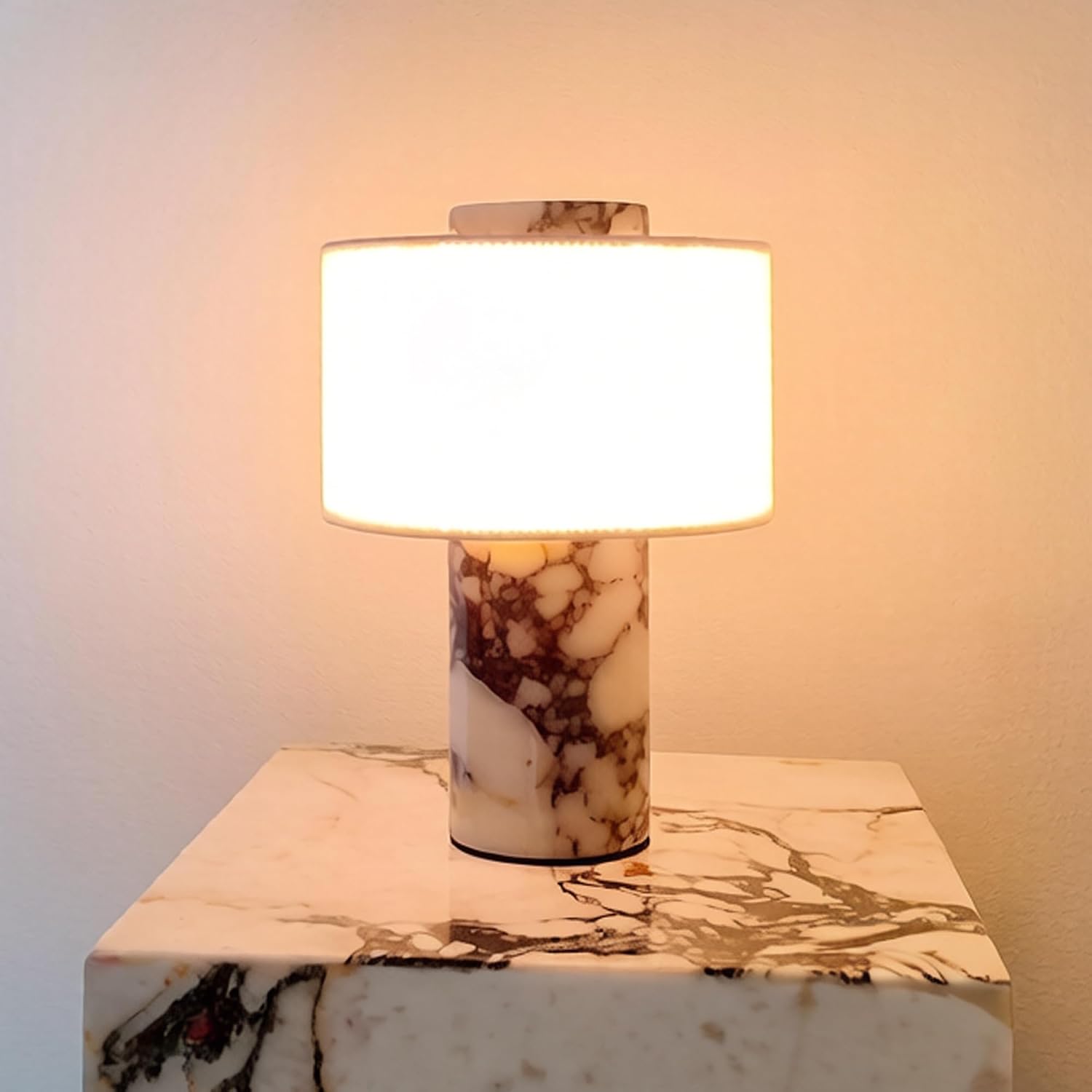 Calacatta Viola Cordless Marble Touch Lamp