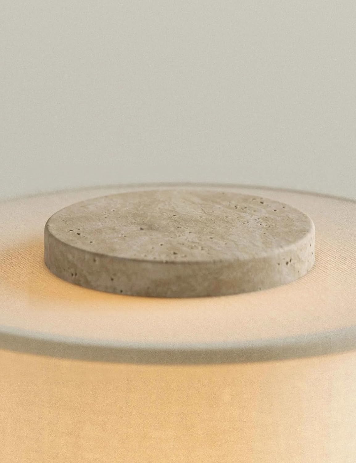 Travertine Cordless Touch Table Lamp 10 Inch