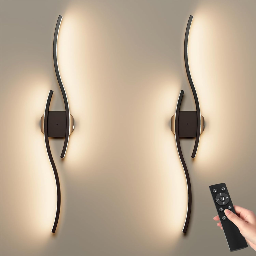 Wall Sconces Black Set of Two