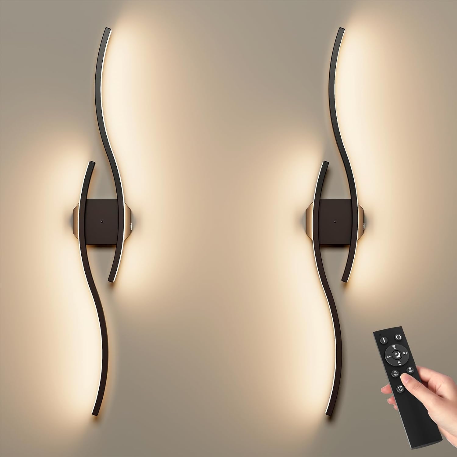 Wall Sconces Black Set of Two