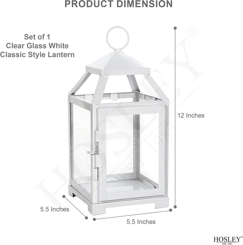 Clear Glass Iron Lantern Set of 2