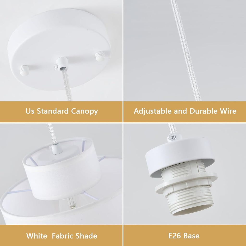 2-Tier Drum Pendant Lights 2 Pack