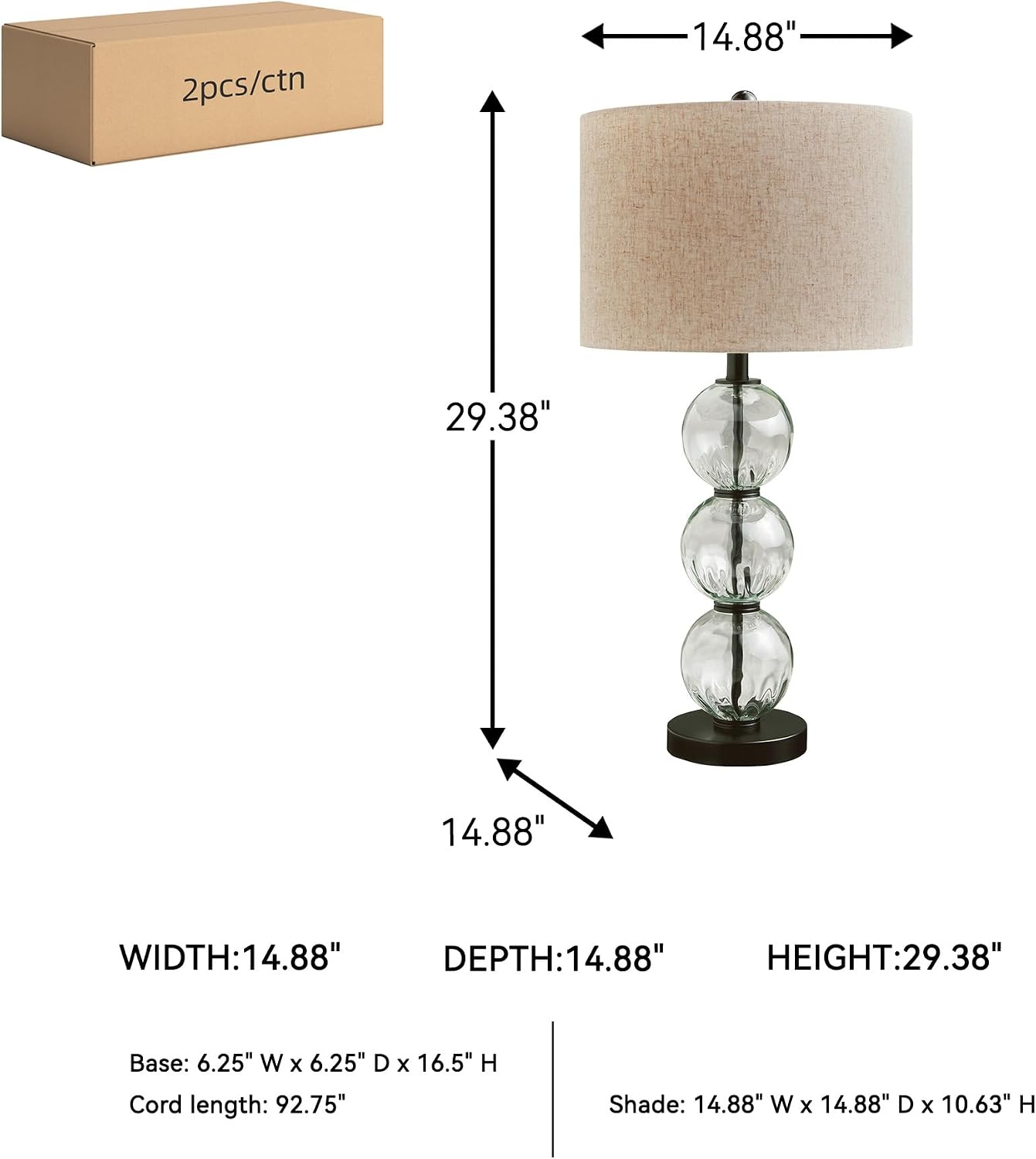 by Ashley Glass Table Lamp Set of 2