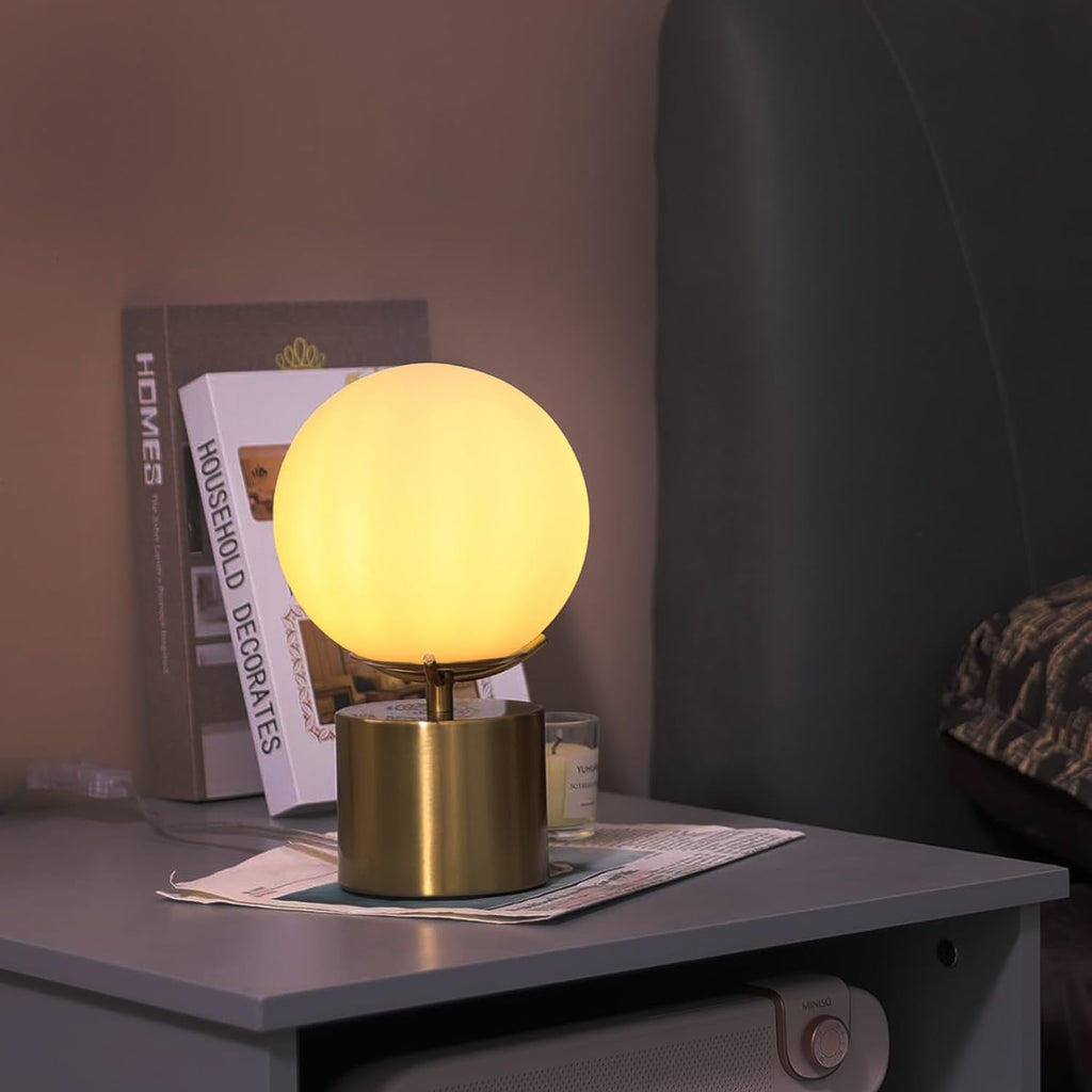 Gold Globe Frosted Glass Table Lamp
