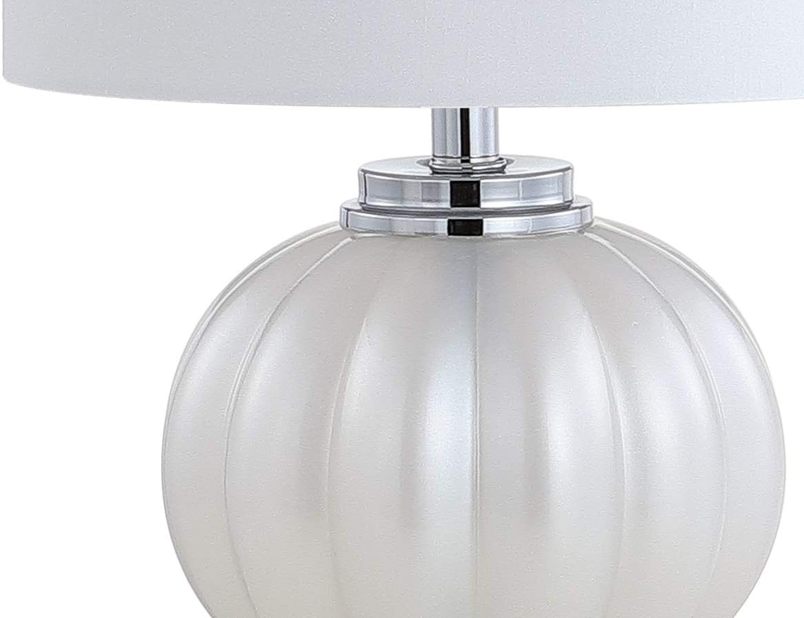 White Chrome Glass Table Lamp
