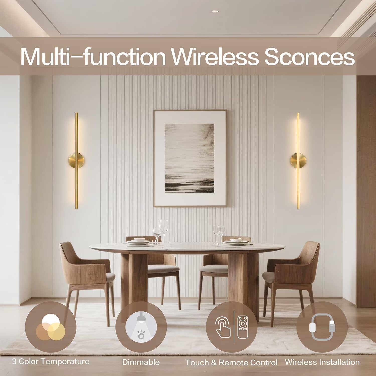 Wall Sconce Set of Two With Remote