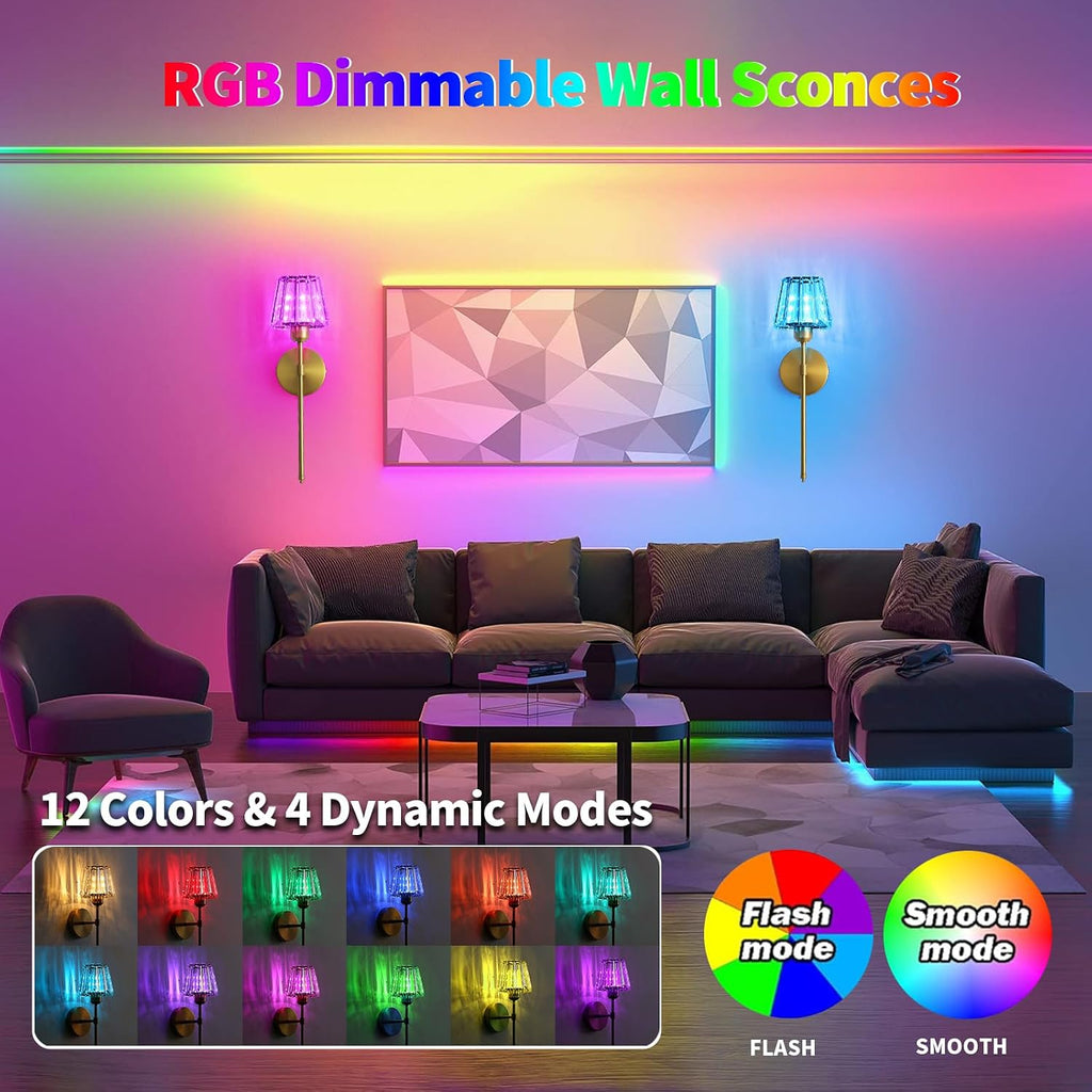 Wall Sconces Set of Two RGB