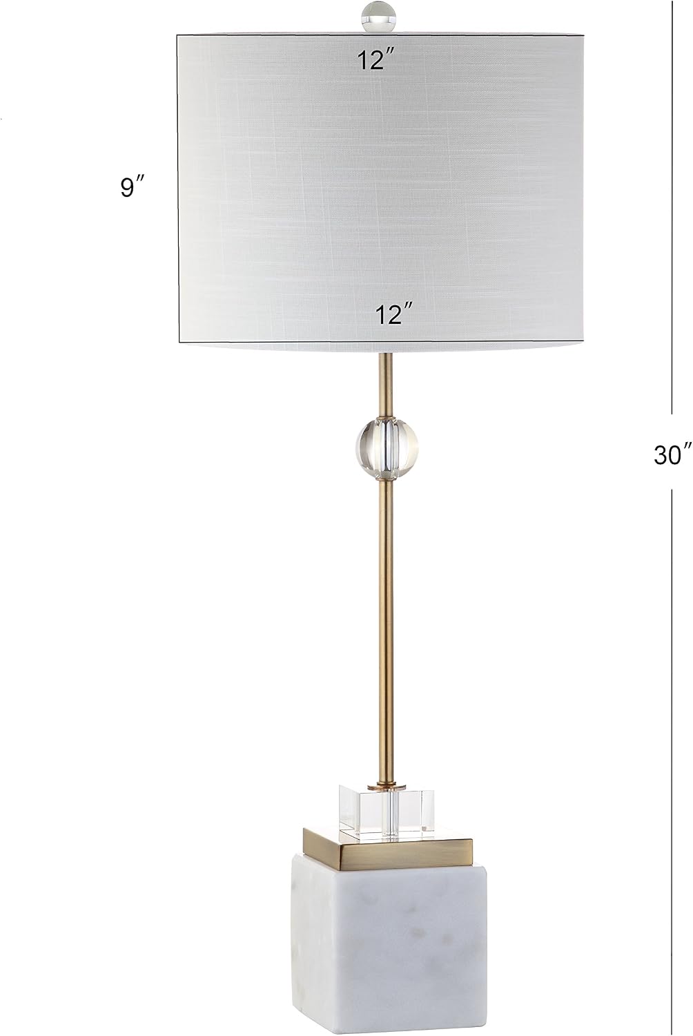 Marble Brass Table Lamps Set of Two 30"