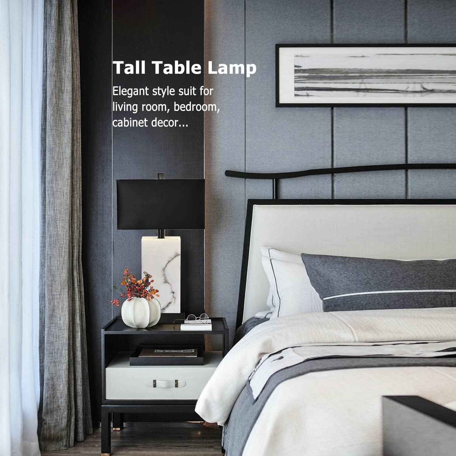 Touch Table Lamps Set of Two Black 24"