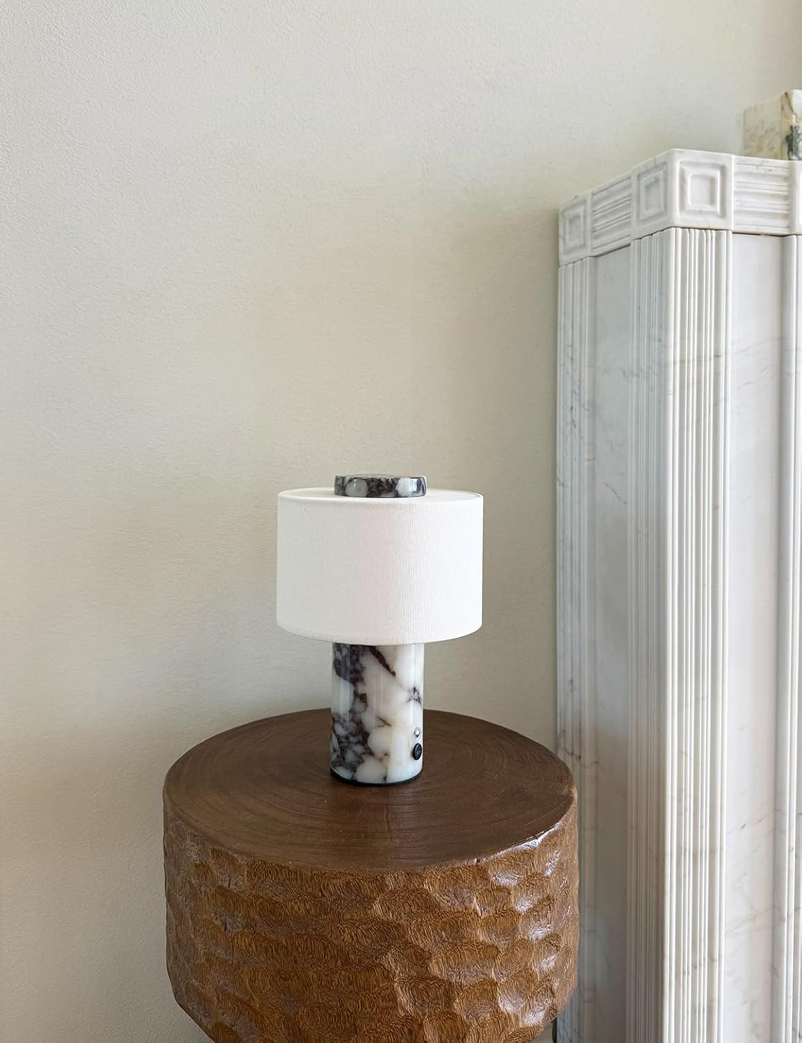 Calacatta Viola Cordless Marble Touch Lamp