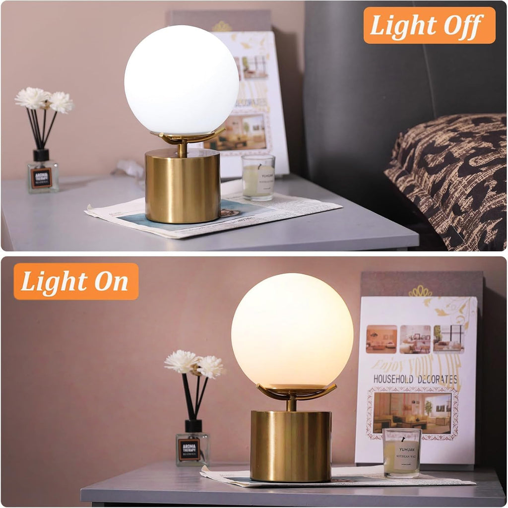 Gold Globe Frosted Glass Table Lamp
