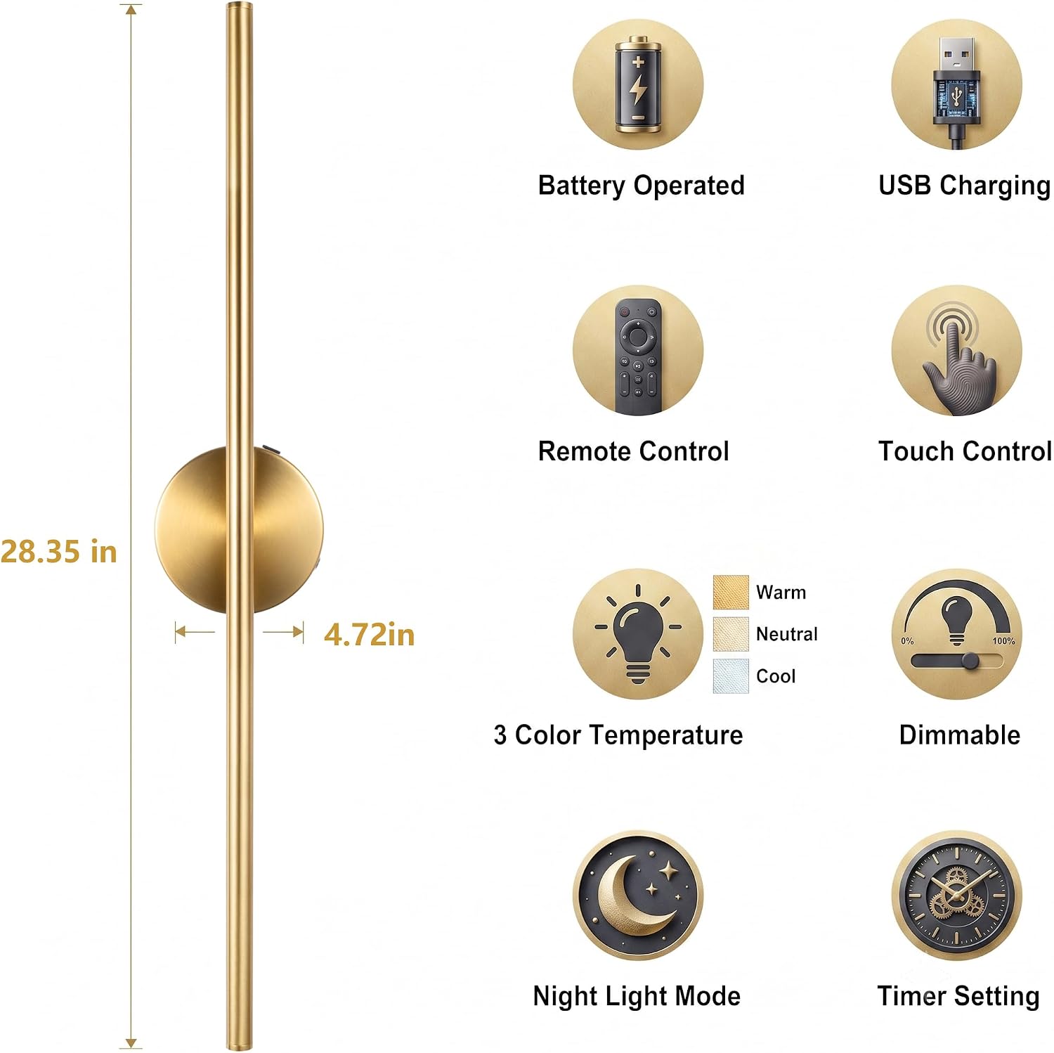 Wall Sconce Set of Two With Remote
