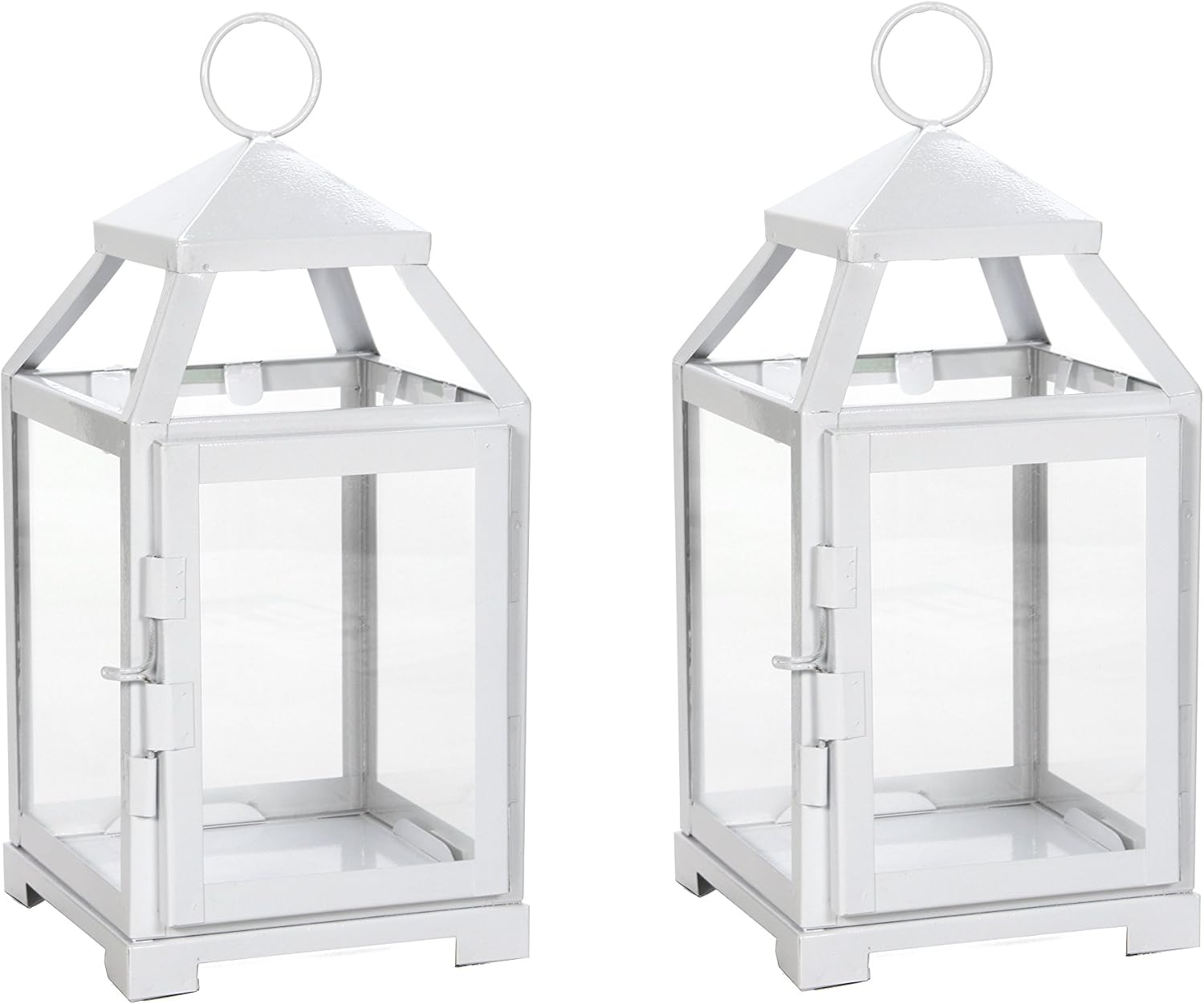 Clear Glass Iron Lantern Set of 2