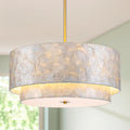 5-Light 2-Tier Capiz Shell Drum Chandelier