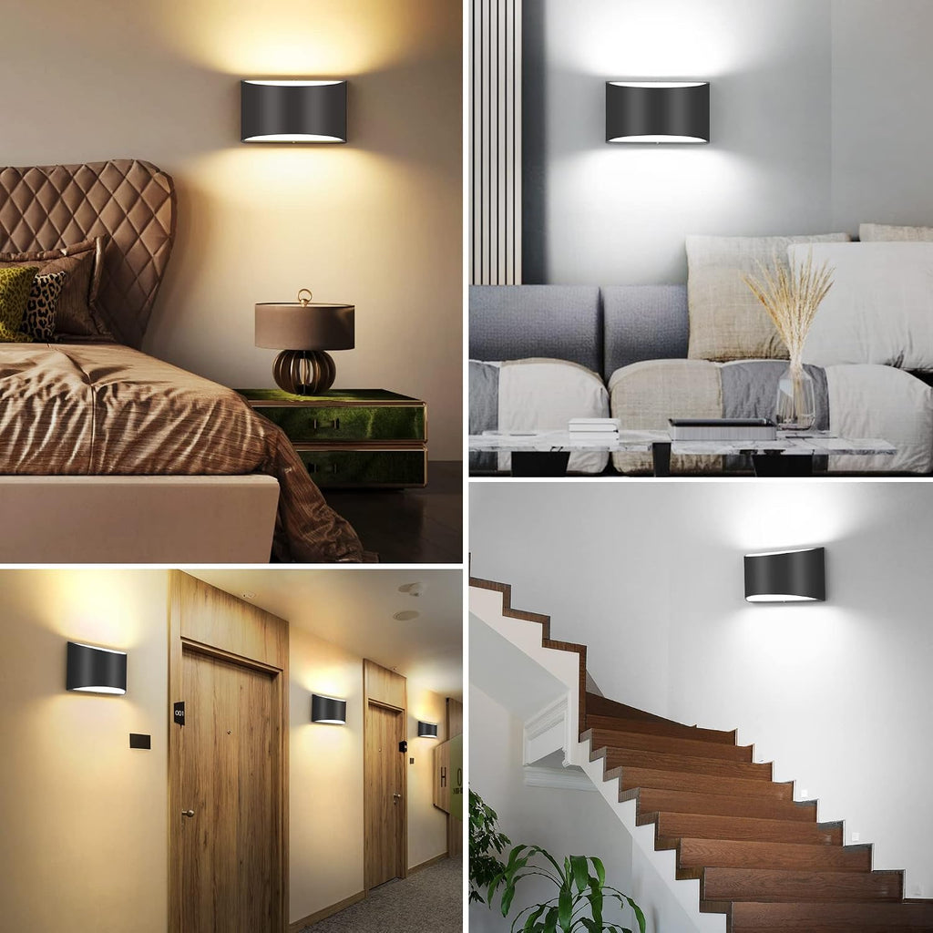 Dimmable LED Wall Sconces Black Set of Two