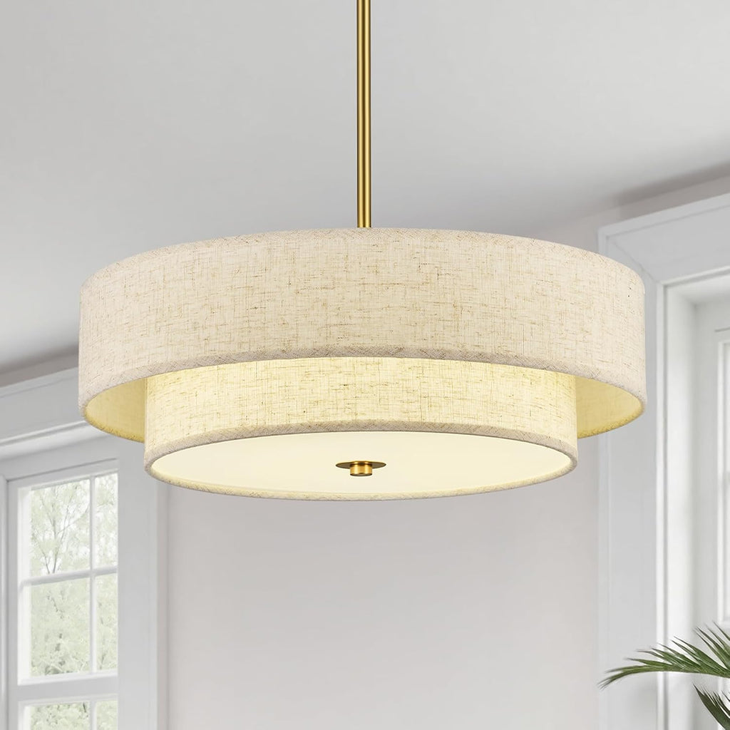 Linen Drum 4-Light Chandelier