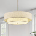 Linen Drum 4-Light Chandelier
