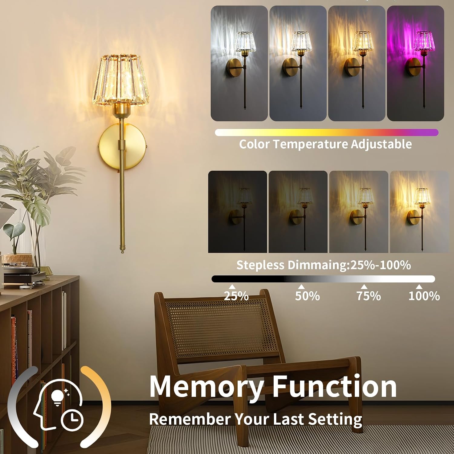 Wall Sconces Set of Two RGB