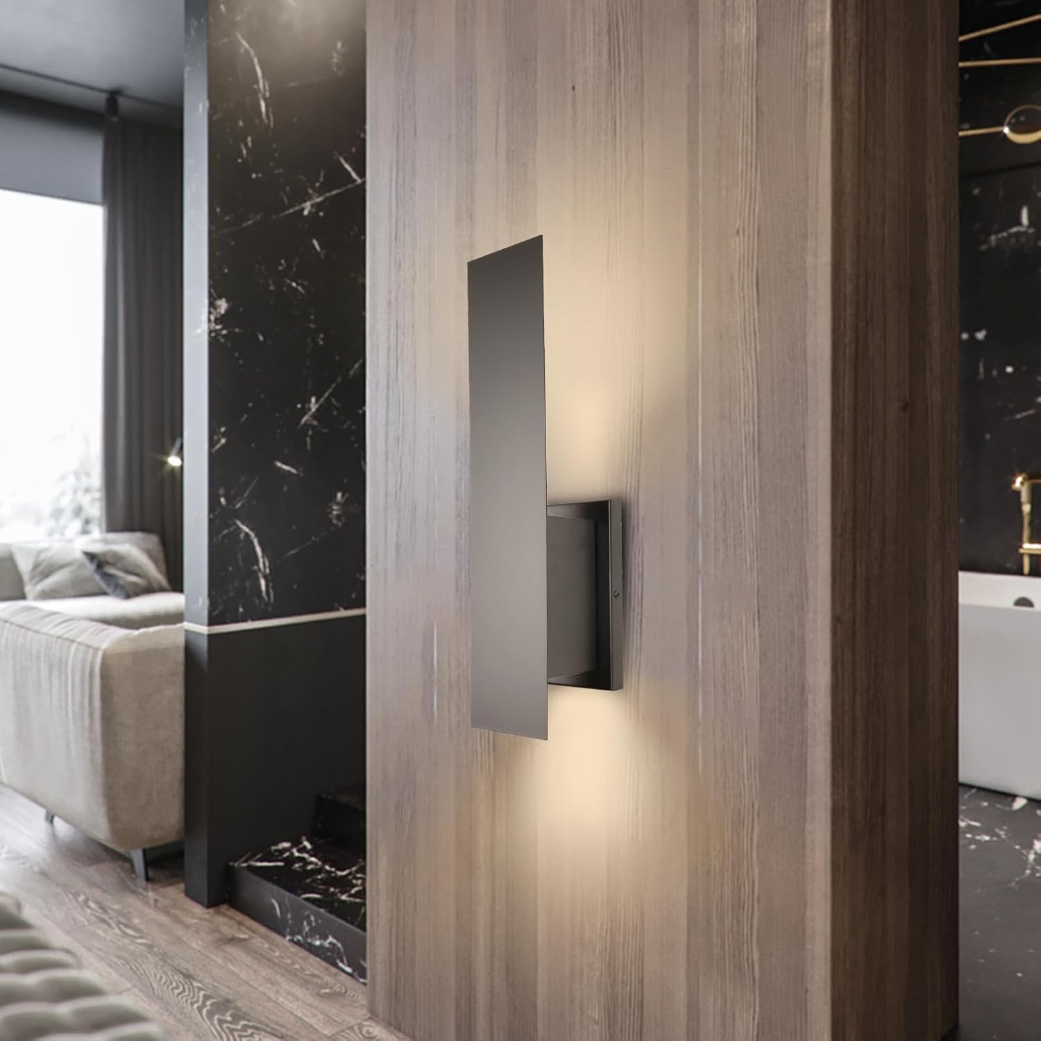 Down Wall Sconces Matt Black 2 Pack