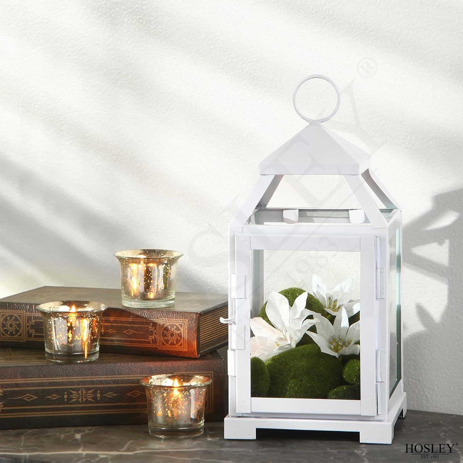 Clear Glass Iron Lantern Set of 2