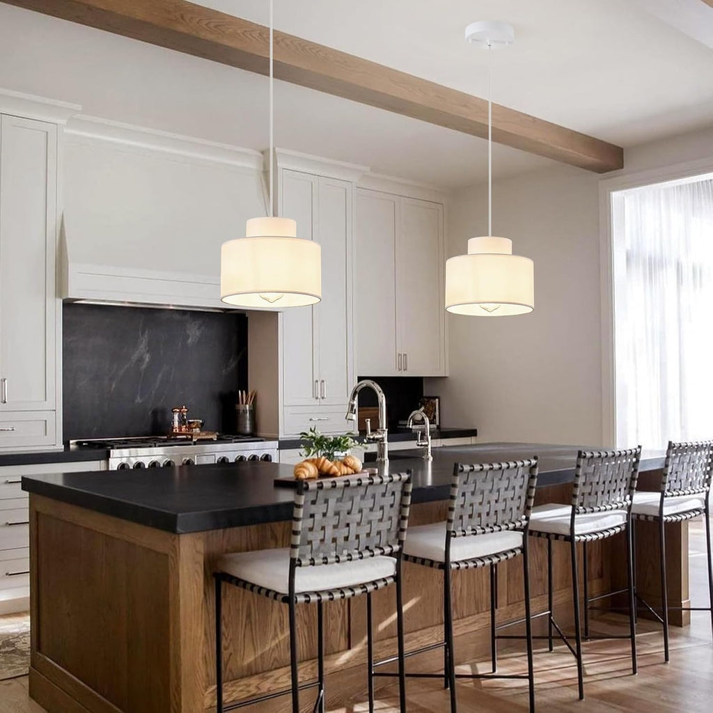 2-Tier Drum Pendant Lights 2 Pack