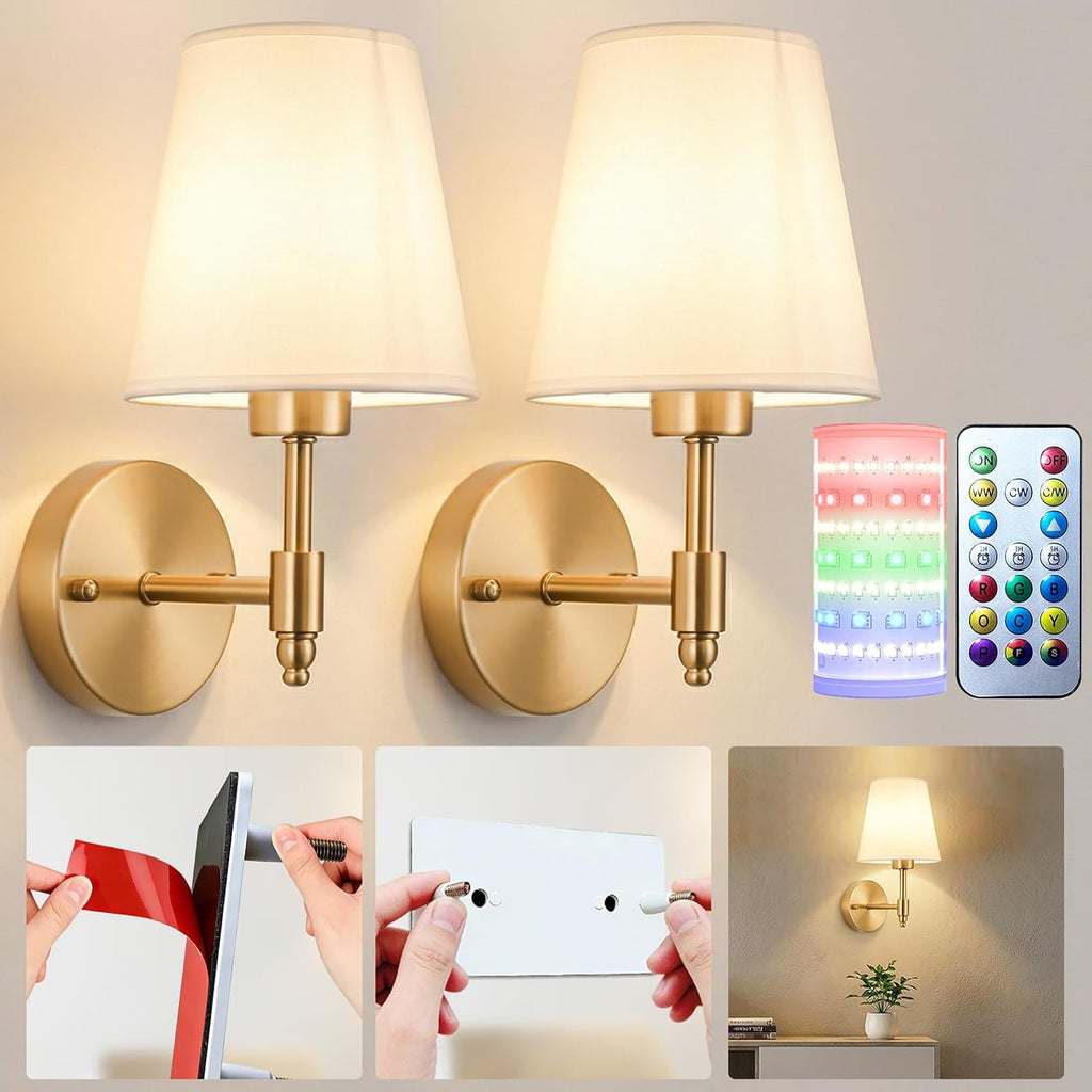 Wireless Wall Sconces Set of Two