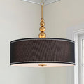 Lighting Black Linen Drum Chandelier
