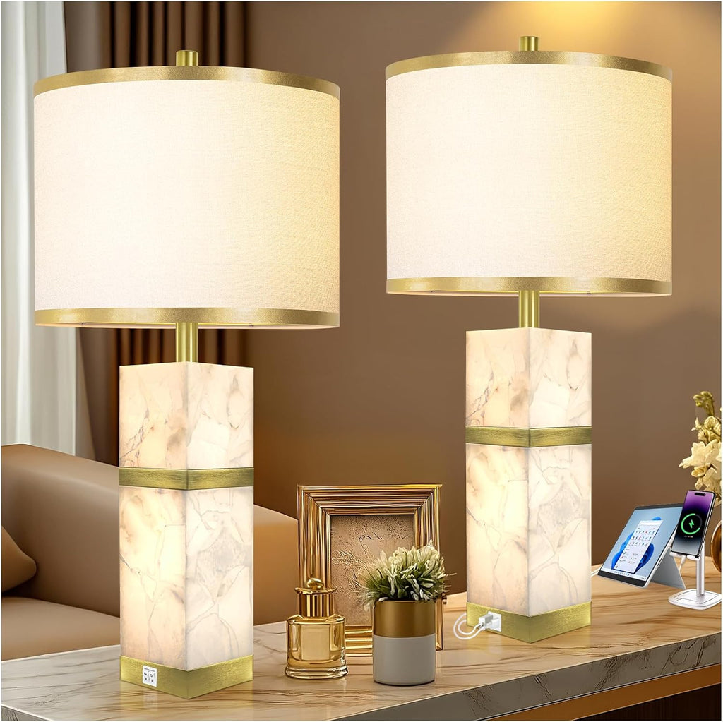 Table Lamps Set of Two With USB Ports
