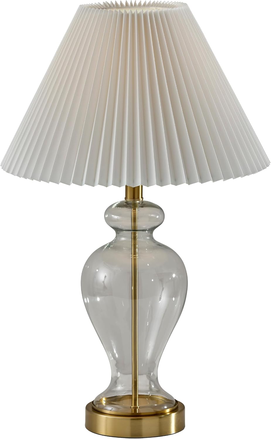Glass Base Brass Accents Table Lamp