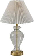 Glass Base Brass Accents Table Lamp