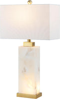 Alabaster Table Lamp White Gold 27.5"