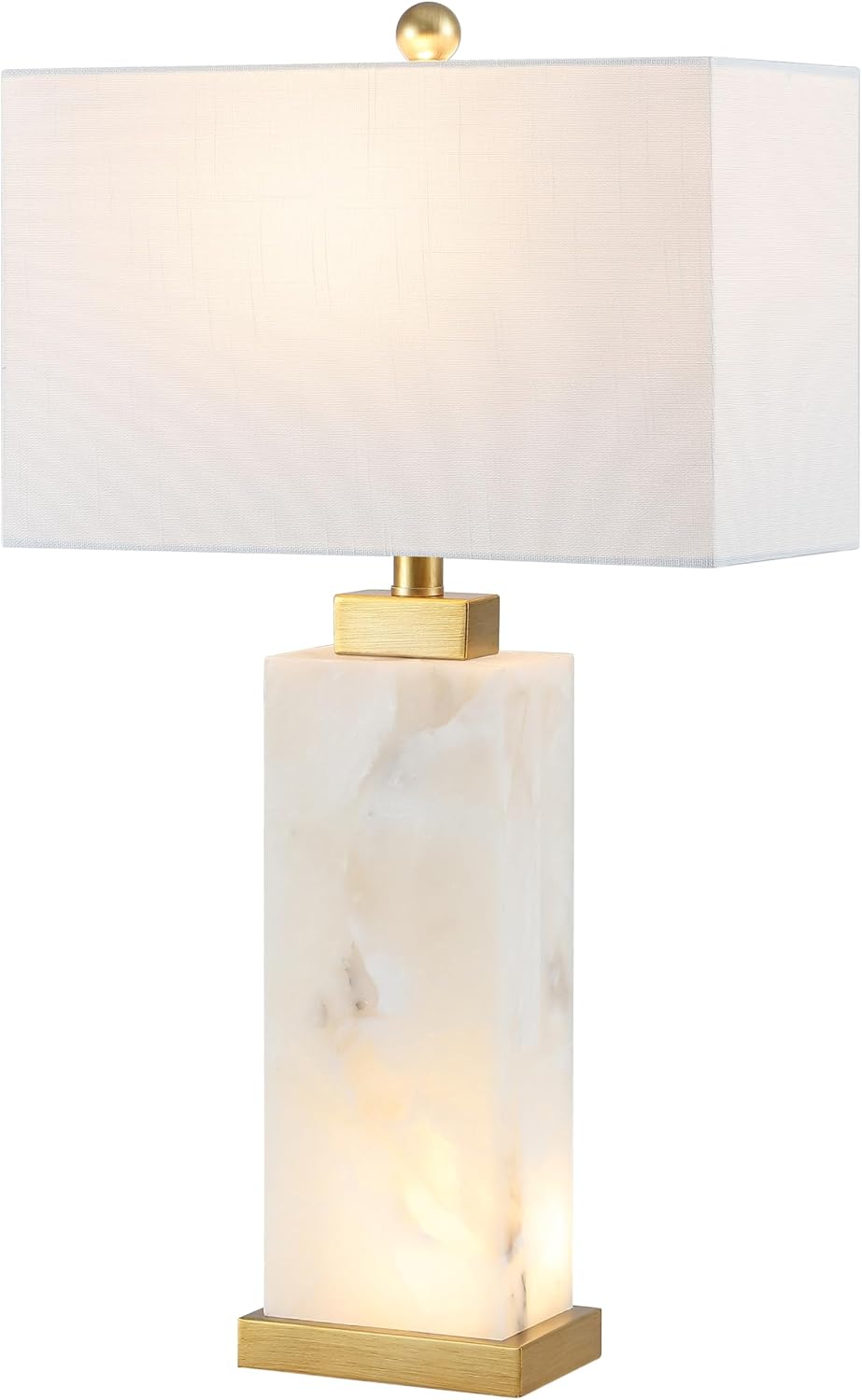 Alabaster Table Lamp White Gold 27.5"