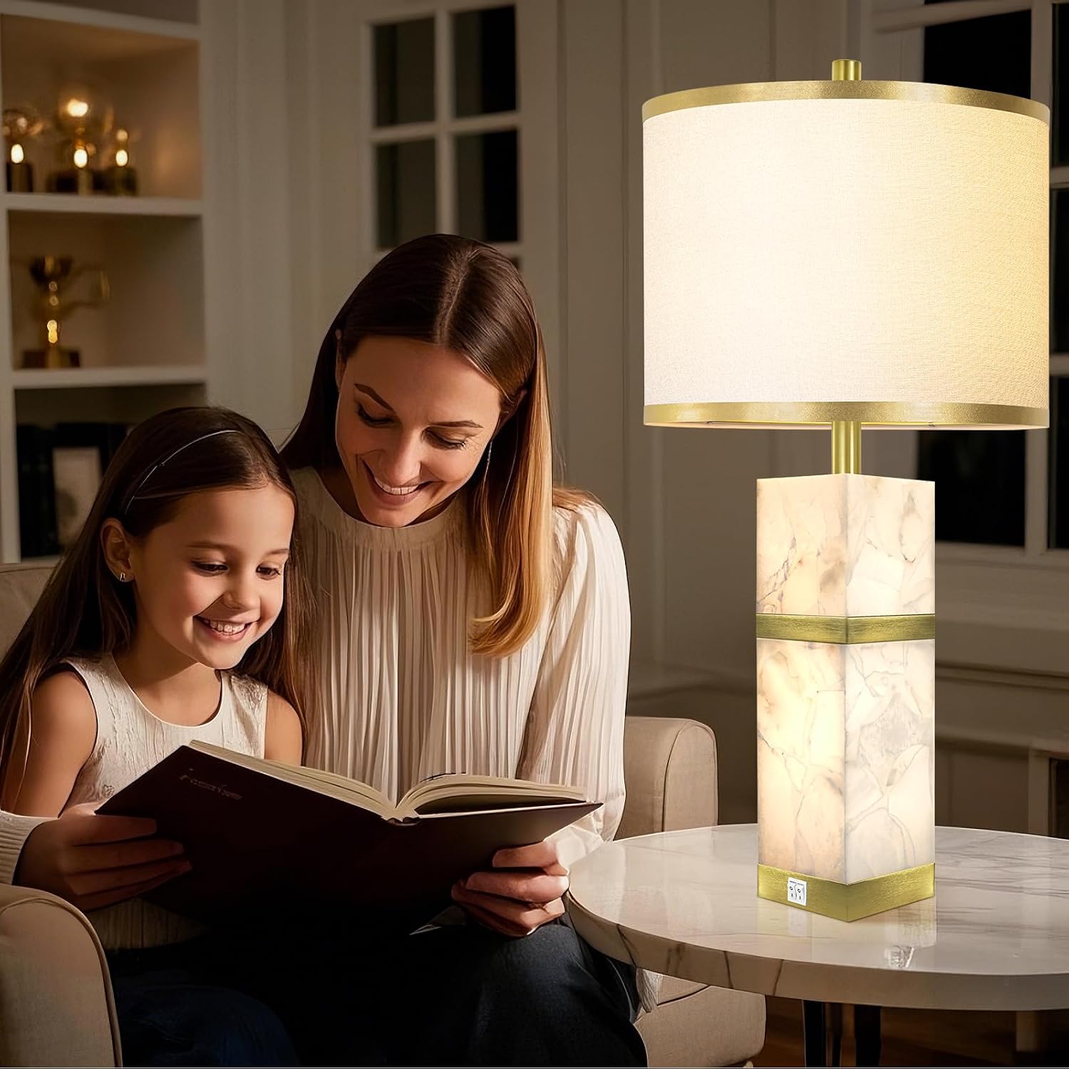 Table Lamps Set of Two With USB Ports