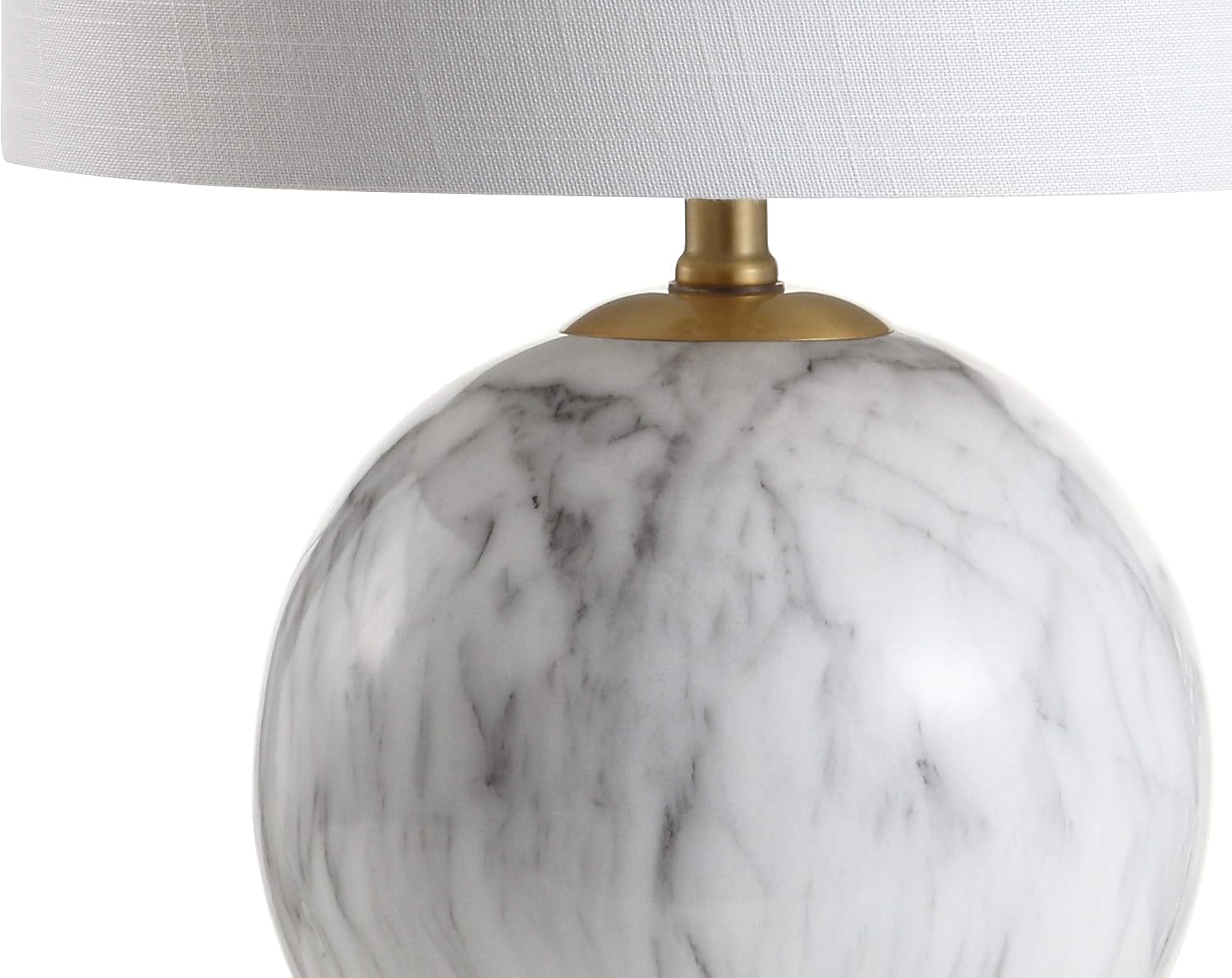 Table Lamp White Brass 21.5"
