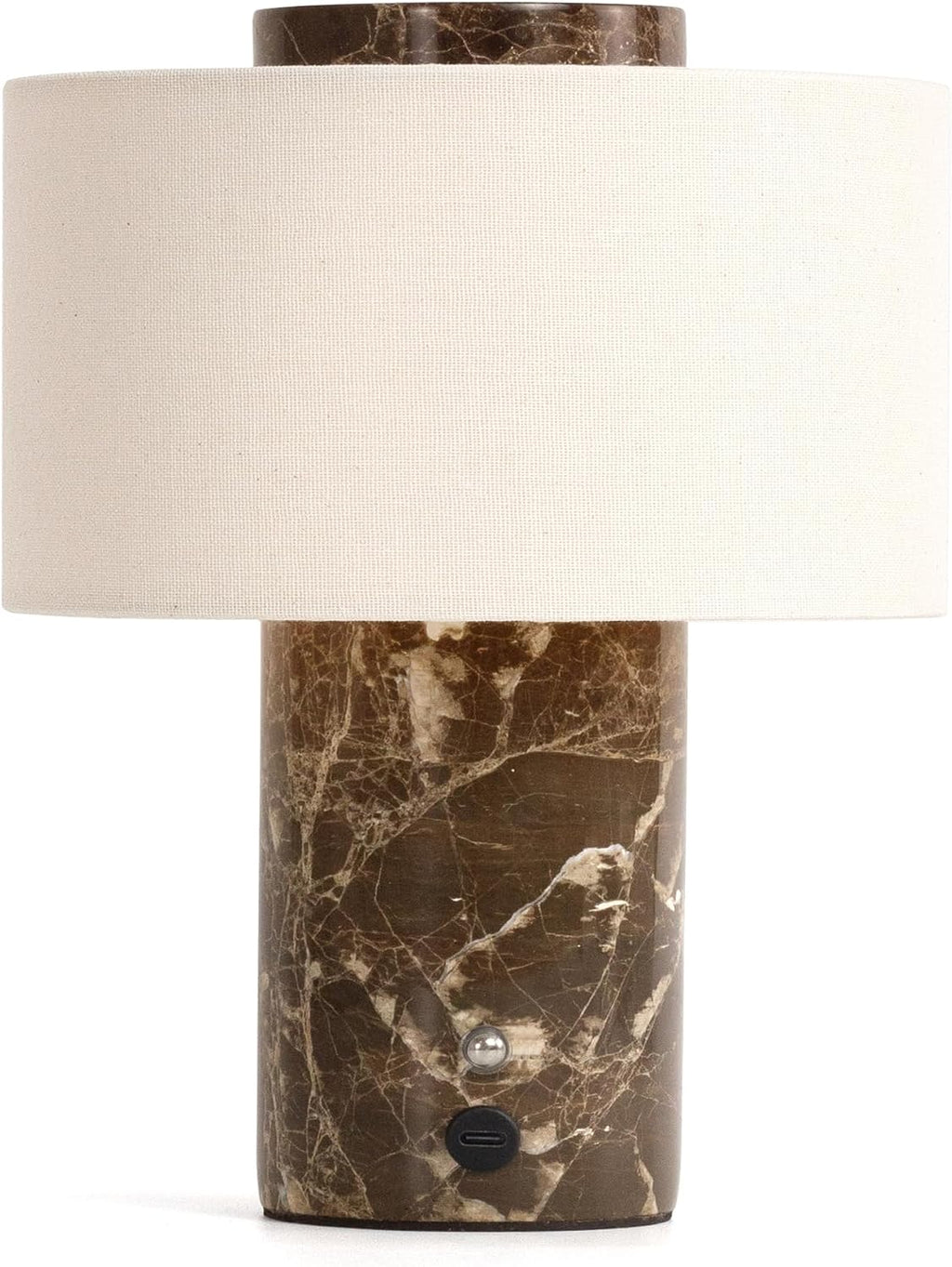 Cordless Marble Touch Table Lamp Dark Brown