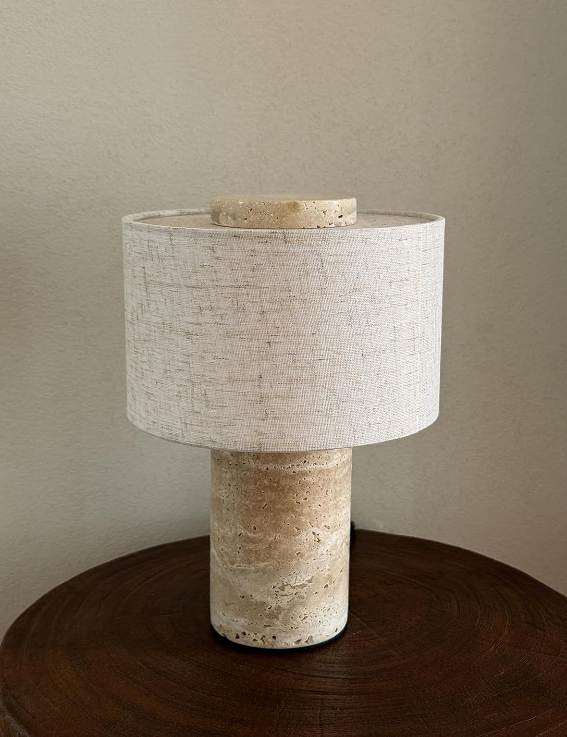 Travertine Cordless Touch Table Lamp 10 Inch