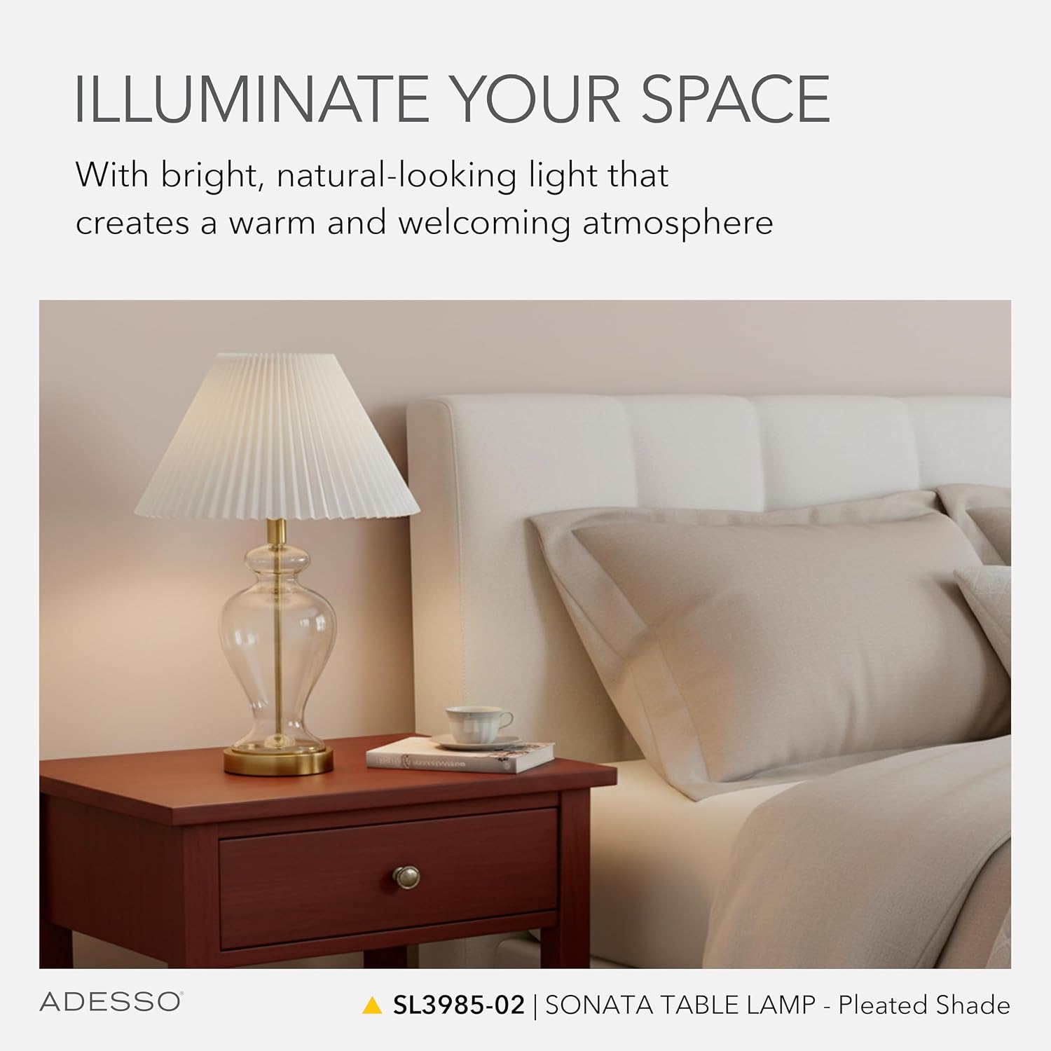 Glass Base Brass Accents Table Lamp