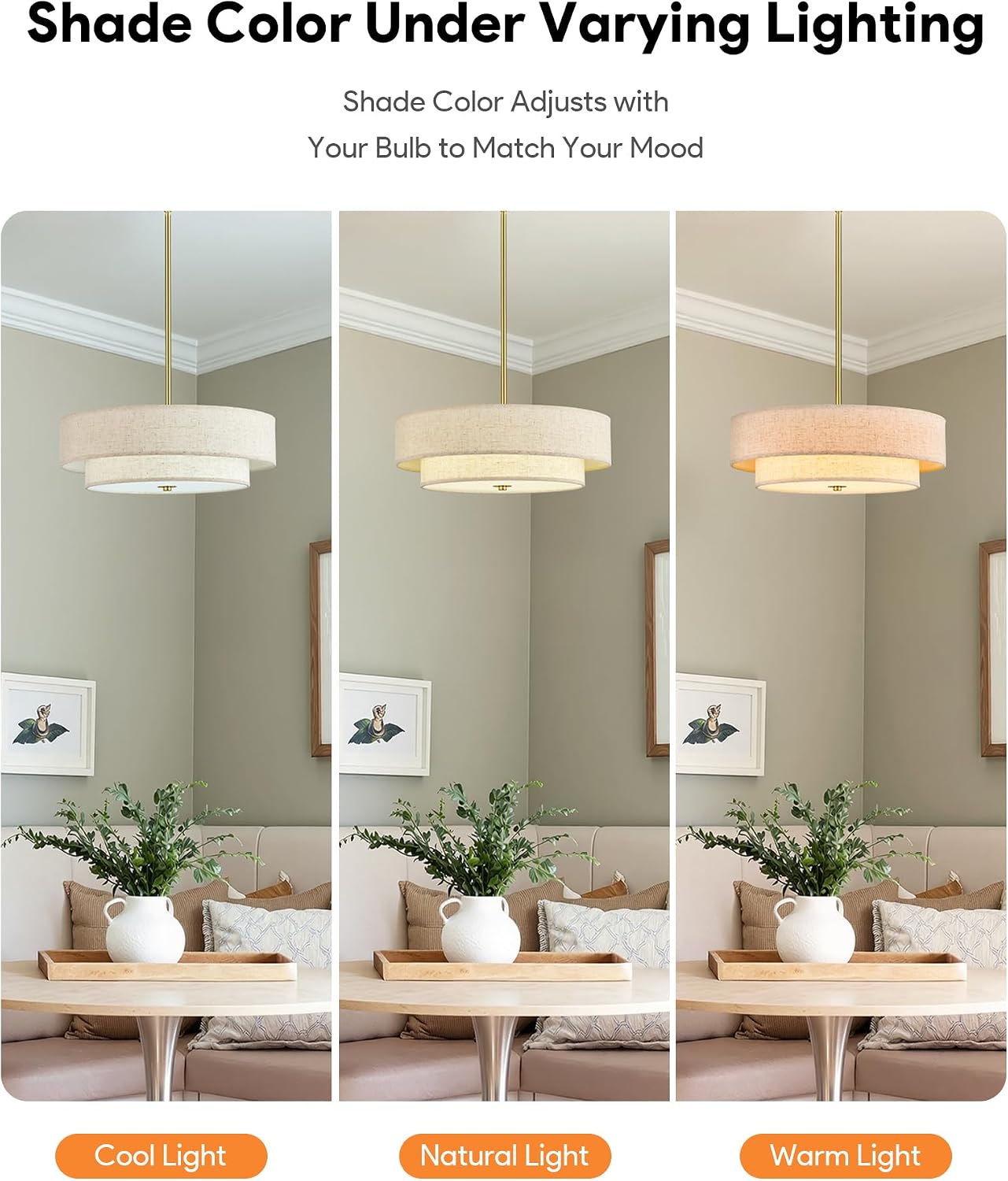 Linen Drum 4-Light Chandelier