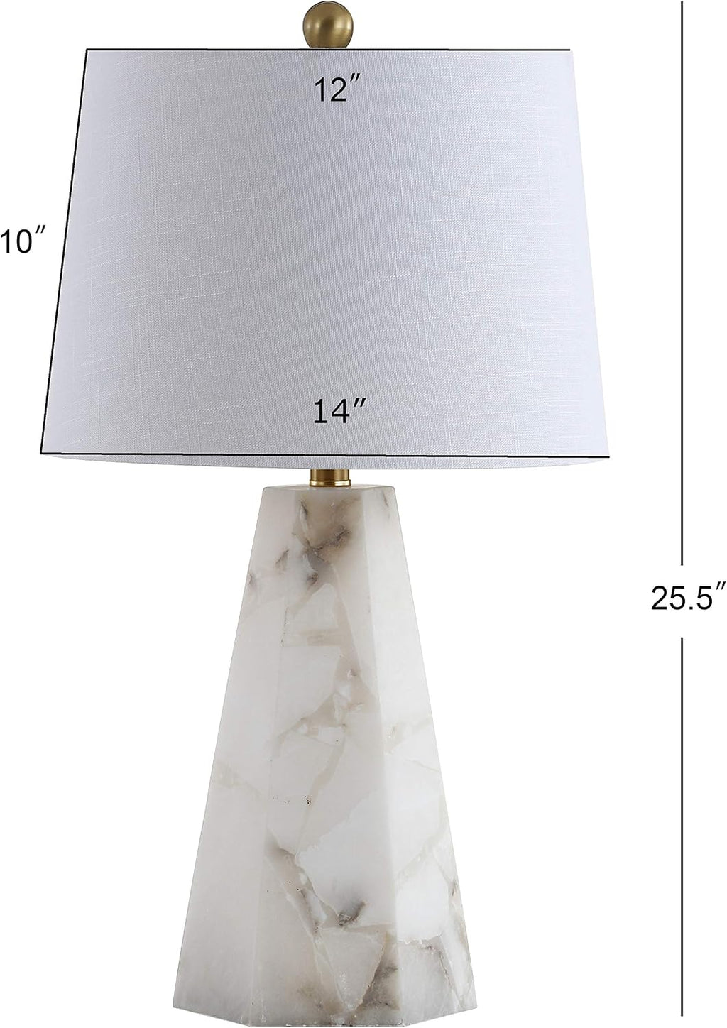 Alabaster Table Lamp Brass Gold 25.5"