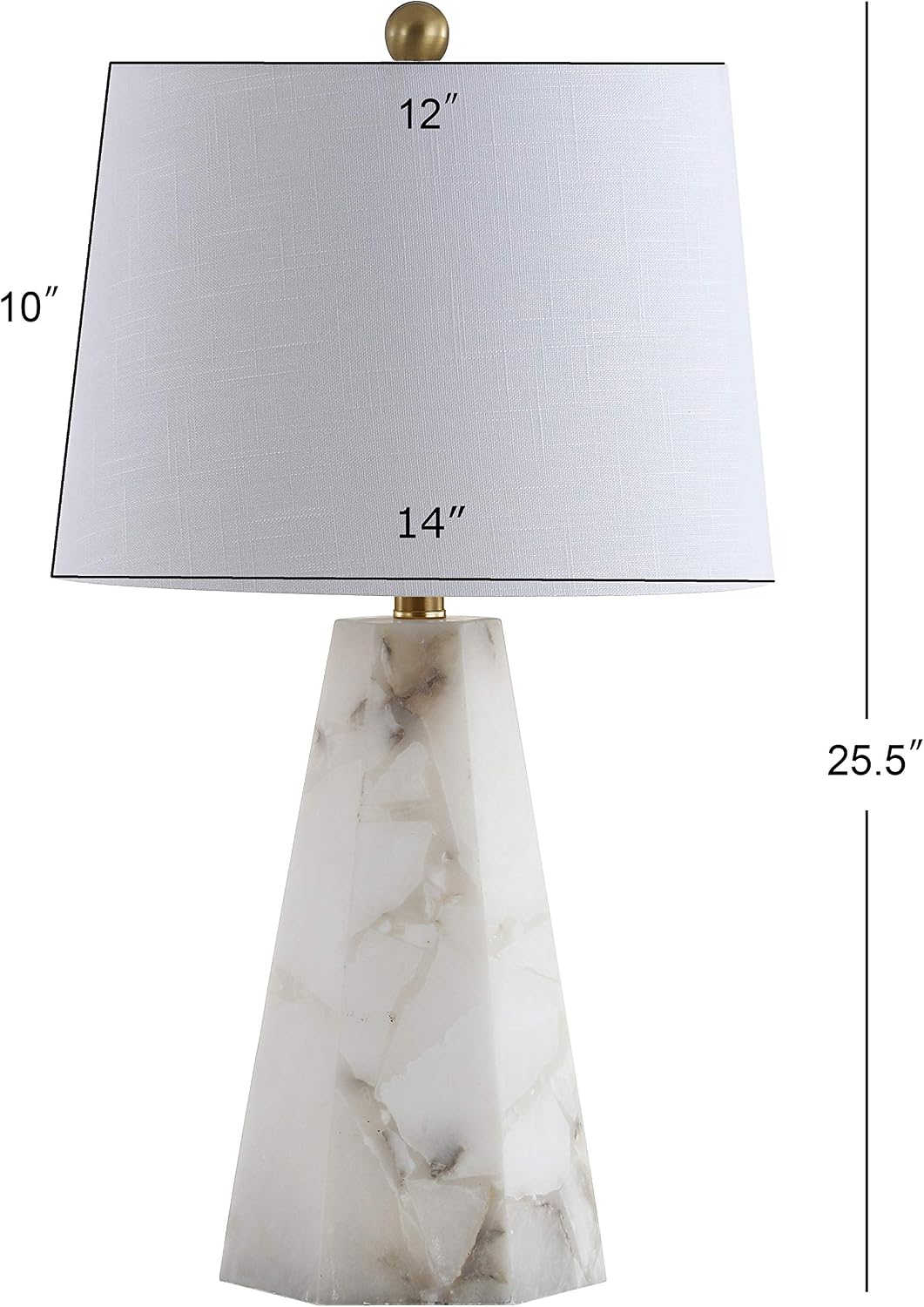 Alabaster Table Lamp Brass Gold 25.5"
