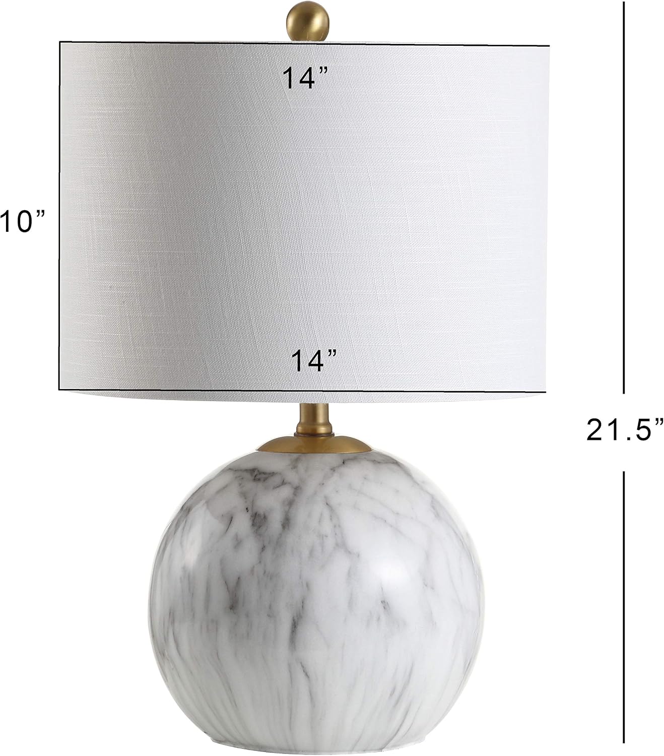 Table Lamp White Brass 21.5"
